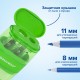 Точилки с ластиком 2 в 1 BRAUBERG 'Double', НАБОР 2 ШТУКИ, 2 отверстия, синяя и зеленая, блистер, 271995