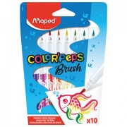 Фломастеры MAPED (Франция) 'Color'peps' 10 цветов, наконечник-кисть, суперсмываемые, европодвес, 848010