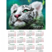 Календарь настенный листовой, 2022г, формат А3 29х44см, Тигренок, HATBER, Кл3_26046