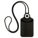 Бейдж вертикальный для пропуска и ID-карт, СИЛИКОНОВЫЙ, 85х54 мм, шнурок 42 см, черный, BRAUBERG, 238904