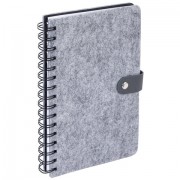 Ежедневник недатированный, А5, 135х210 мм, BRAUBERG 'Felt', на гребне, войлок, застежка на кнопке, 160 л., серый, 117133
