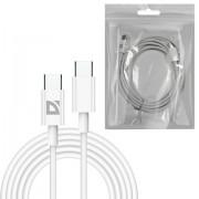 Кабель USB Type-C-Type-C, 60 Вт, белый, 2 м, DEFENDER F182, 87538