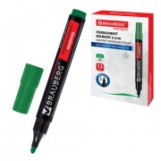 Маркер перманентный BRAUBERG 'Contract', ЗЕЛЕНЫЙ, круглый наконечник, 3 мм, 150468