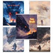 Тетради ДЭК А5 48 л. КОМПЛЕКТ 5 шт. BRAUBERG, скоба, клетка, TWIN-лак, 'MAGICAL WORLD', 404947