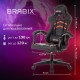 Кресло компьютерное BRABIX 'Shooter GM-123', 2 подушки, экокожа, черное/красное, 533190