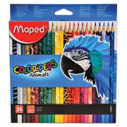 Карандаши цветные MAPED (Франция) 'Color Pep's Animals'', 24 цвета, трехгранные, заточенные, европодвес, 832224