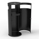Урна уличная с пепельницей, кольцом для мешка, створка с замком, 955х455х455 мм, 70 литров, черная, 'Метрополь-2', 0456