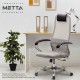 Кресло офисное МЕТТА 'SU-B-8' хром, ткань-сетка, сиденье мягкое, светло-серое
