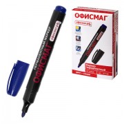 Маркер перманентный ОФИСМАГ, СИНИЙ, круглый наконечник, 3 мм, с клипом, 151198
