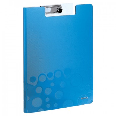 Папка-планшет LEITZ 'WOW', с верхним прижимом и крышкой, A4, 330х230 мм, полифом, синяя, 41990036