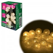 Электрогирлянда-нить комнатная 'Шарики' 1,8 м, 16 LED, серебро, тёплый белый, батарейки, ЗОЛОТАЯ СКАЗКА, 592559