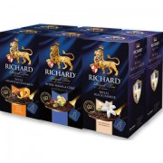 Чай RICHARD 'Lord Grey + R.Thyme & Rosemary + R.Cardamom', НАБОР чая 150 пакетиков (6 видов по 25 пак.), пакетик 2 г, 101250