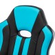Кресло компьютерное 'BRABIX Stripe GM-202', экокожа, черное/голубое, 532509