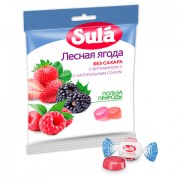 Карамель леденцовая SULA (Зула) 'Лесные ягоды', без сахара с витамином С, 60 г, 86639