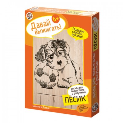 Набор досок для выжигания 'Пёсик' (1 с рисунком + 1 чистая), 17х23 см, 'Десятое королевство', 01568