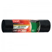 Мешки для мусора 240 л, черные, в рулоне 20 шт., ПВД, 35 мкм, 130х90 см, PACLAN 'Big&Strong'