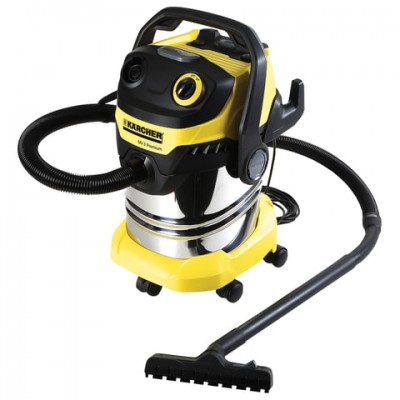 Пылесос KARCHER WD 5 Premium, с пылесборником, мощность 1100 Вт, выдув, контейнер из нержавеющей стали, 1.348-230.0