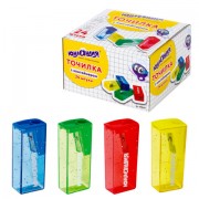 Точилка ЮНЛАНДИЯ 'Космо', с контейнером, пластиковая, корпус ассорти, 228452