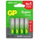 Батарейки КОМПЛЕКТ 4 шт., GP Super G-Tech, AA (LR6,15А), алкалиновые, пальчиковые, ПРОМО 3+1, 15A3/1-2CR4