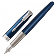 Ручка перьевая PARKER 'Sonnet Core Subtle Blue Lacquer CT', корпус синий глянцевый лак, палладиевые детали, черная, 1931533